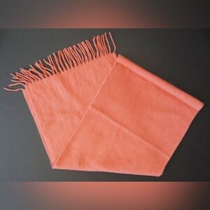 Sulka Fringed Unisex Pink Cashmere Scarf Made in Scotland 54" x 12"